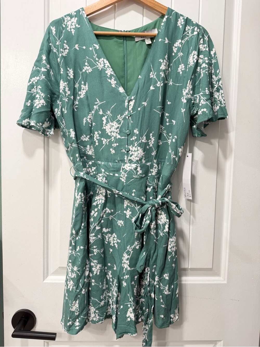 NWT Adelyn Rae Sage Green Floral Short Sleeve Romper
